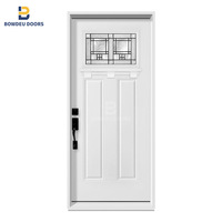 Porte principale en métal antivol standard noir USA Maison résidentielle Porte d'entrée de sécurité en aluminium blanc Portes d'entrée avant