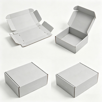 Boîte d'expédition pliable en carton ondulé avec bande adhésive personnalisée pour cosmétiques et bijoux en gros