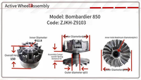 Conjunto de Polea de Embrague Primaria ZJKH-Z9103 Compatible con Can-Am 850 ATV, Conjunto de Rueda Motriz, Diámetro Exterior 192 mm, Diámetro Interior 34.5 mm