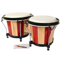 Wholesale Natural Light Wood Bongo Drum Set, Sheepskin Head Hand Percussion Custom Logo for Music Teaching & Performance