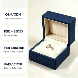 OEM Custom Luxury Hinged Lid Jewelry <b>Box</b> with Velvet Liner & Gold Foil Logo - Eco-Friendly Rigid <b>Gift</b> Packaging for Rings - Product Image 2