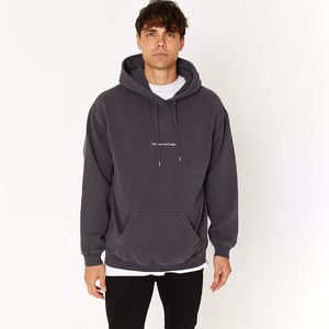 Original Custom High Quality Trending Black No Strings Oversized Sports Washed Heavy Basic <b>Hoodie</b> Washed for <b>Men</b> - Product Image 1