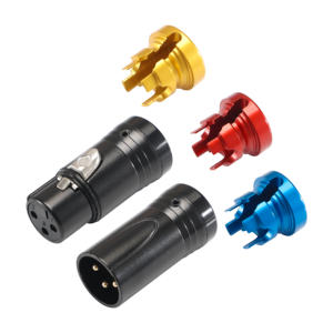 Профессиональный Аудио Микрофон, черный корпус, 3 штыря, Прямоугольный штекер XLR, штекер, Кабельный соединитель, переходник, золотистый пластинчатый штифт - Product Image 5