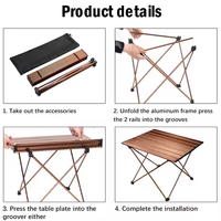 Table de pique-nique et de camping pliable en aluminium moderne OEM - Légère, imperméable, durable, mobilier d'extérieur