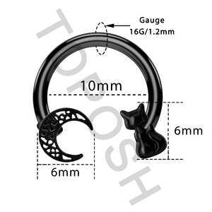 Anneaux de piercing en acier chirurgical 16G pour le nez, le septum, le cartilage, l'hélix, le <span class=keywords><strong>tragus</strong></span>, l'oreille, le lèvre, en forme de <span class=keywords><strong>fer</strong></span> à <span class=keywords><strong>cheval</strong></span> - Product Image 2