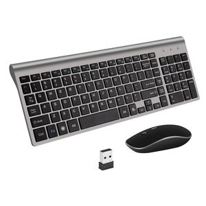 USB <b>Wireless</b> <b>Keyboard</b> <b>Mouse</b> Set 102 Keys 2.4 GHz Ultra Thin <b>Wireless</b> <b>Keyboard</b> and <b>Mouse</b> Combo Full Size <b>Keyboard</b> for Computer - Product Image 1