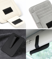 Organisateur de pare-soleil de voiture de luxe avec porte-cartes, porte-billets, porte-documents, porte-lunettes de soleil et porte-stylo