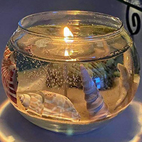 Coloré De Cristal De Gelée Océan Paysage Marin Coquillage Fleurs D'épices Gel Verre Bocal Bougie Cadeau