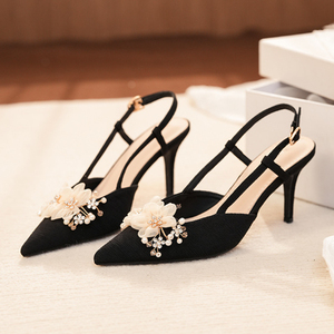 Scarpe Donna tacco Alto piume รองเท้าแตะเซ็กซี่สายรัดส้นสำหรับสุภาพสตรี - Product Image 2