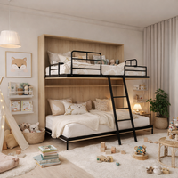 Lit superposé invisible pour petits appartements, lit mural double multifonctionnel, lit pliant Murphy pour enfants