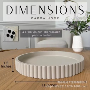 Plateau décoratif rond de couleur unie pour table basse, service de fruits et de collations, style européen et américain - Product Image 5