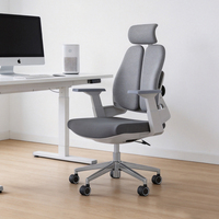Chaise de bureau ergonomique professionnelle à dossier double, rotative à 360°, avec support lombaire renforcé et dossier ergonomique pour le soutien de la colonne vertébrale
