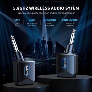 Sistema de guitarra inalámbrico Lekato, transmisor y receptor de 5,8G con estuche de carga, sonido de alta fidelidad, accesorio musical portátil - Product Image 4