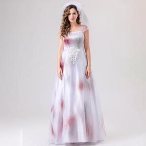 Disfraz de Novia Fantasma para Halloween, Carnaval, Fiesta, Baile, Actuación, Disfraz de Zombi Manchado de Sangre para Mujer, Vestido de Novia - Product Image 5