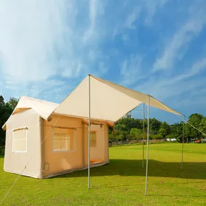 Quatre saisons de luxe grand Camp famille Air Glamping avec lumières LED tentes tubulaires cabine tente gonflable pour Camping