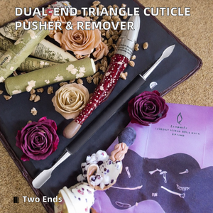 Repousse-cuticules triangulaire double face, dissolvant de vernis à ongles et outil de manucure de beauté, grattoir et éplucheur - Product Image 2