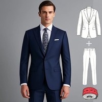 Costume Homme Sur Mesure OEM, Style, Taille et Couleur Personnalisables, Respirant, Fabriqué en Chine, Ensemble 2 Pièces Classique Anti-Plis, Blazer Formel de Luxe pour Homme