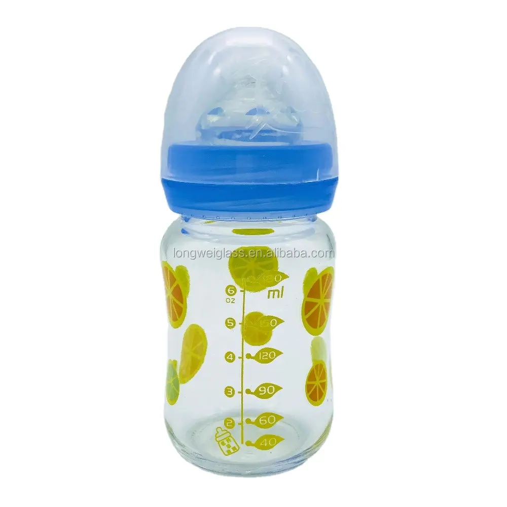 BPA Free Eco Borosilicate Glass Baby Bottle for Newborns with Customized design