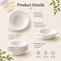 Cangkir Cat Bagasse Ramah Lingkungan Sekali Pakai dengan Pegangan, Wadah Pulp Biodegradable untuk Cat Air, Akrilik & Kelas Seni