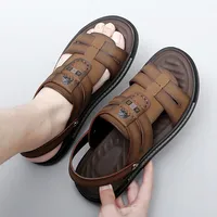 Genuine Leather Casual Sandals for Men, Beach Shoes