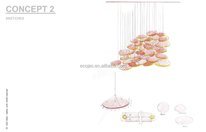 Ecojas Bauhaus công nghiệp thiết kế đèn chùm LED Dimmable ứng dụng điều khiển nhà văn phòng & Phòng ăn ánh sáng - Product Image 4