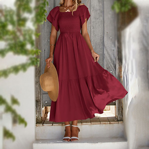 <span class=keywords><strong>Vestido</strong></span> Midi de Cóctel Personalizado para Mujer, Estilo Elegante y Moderno para el Verano 2026, Color Vino Tinto, <span class=keywords><strong>Vestido</strong></span> Borgoña para la Noche - Product Image 2