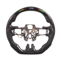 Volant en fibre de carbone véritable avec écran LED pour Ford Mustang 2015 2016 2017 2018 2019 GT, personnalisation du volant