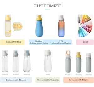 JHYS Toptan Ücretsiz Numune Plastik Sürekli 90ml 100ml İnce Sisli Kozmetik Sprey Şişesi Güneş Kremi Spreyi Aerosol Kabı - Product Image 5