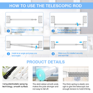 ARODDY Ajustable 60-110cm Blanco Hierro Metal Toallero Soporte Rack Multiusos Alquiler Vivienda <span class=keywords><strong>Cortinas</strong></span> <span class=keywords><strong>Barras</strong></span> <span class=keywords><strong>de</strong></span> toalla <span class=keywords><strong>baratas</strong></span> - Product Image 3