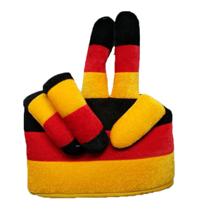 Custom logo Gift Belgium Germany Supporters <strong>Finger</strong> Hat Soccer Fans Products Velvet Football Fan Hats Sports Team Club Cheering - Product Image 5