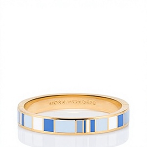Bracelet jonc en alliage plaqué or de haute qualité à motif géométrique, bracelet jonc unisexe tendance, design noir et blanc, style classique pour femme - Product Image 6
