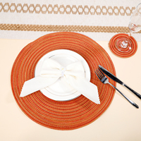 Sous-verres en coton faits à la main, écologiques, tissés, antidérapants, résistants à la chaleur, diamètre 18 cm, style européen et américain, tapis de bar