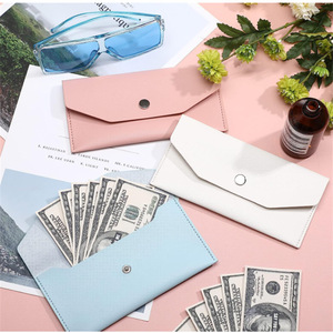 Carpeta de sobres para presupuesto con hojas sueltas, tarjetero de cuero PU para mujer, billetera para efectivo, monedero largo y sencillo - Product Image 1