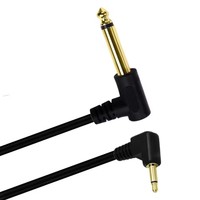 Kabel Audio Adaptor 6ft 6.35mm 1/4" Mono Male Sudut Kanan ke 3.5mm 1/8" TS Mono Male 90 Derajat Sudut Kanan