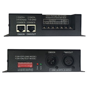 Décodeur DMX512 4 canaux 5A RGBW à courant constant - Pilote LED à codage par tirette pour éclairage de scène et modules - Product Image 3