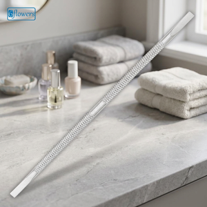 Pousse-cuticules double embout en acier inoxydable réutilisable, outil de manucure à double tête, personnalisez vos logos - Product Image 2