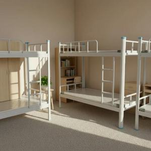 Lit superposé en métal économique pour hôtel et <span class=keywords><strong>appartement</strong></span>, style moderne, design gain de place, montage facile, taille lit double - Product Image 4