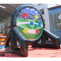 Cible de fléchettes de football gonflable double face 2-en-1, jeu de lancer de ballon gonflable pour la location événementielle et les activités d'entreprise