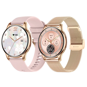 <span class=keywords><strong>Smartwatch</strong></span> Y11 <span class=keywords><strong>con</strong></span> Due Cinturini, Display AMOLED da 1.32", Chiamate BT, Monitoraggio Salute Femminile, <span class=keywords><strong>Orologio</strong></span> Intelligente da Donna <span class=keywords><strong>in</strong></span> <span class=keywords><strong>Acciaio</strong></span> Dorato - Product Image 1