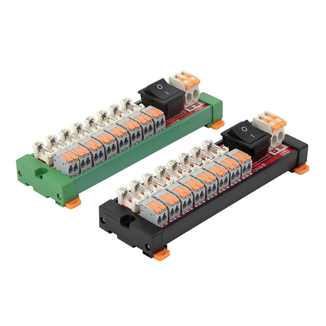 8CH DC Fuse Distribution Module DIN Rail Mount Switch Power Distribution Strip 8DZ Terminal Blocks for Switching Splitting DC