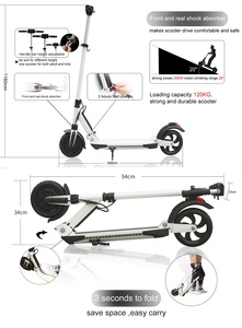 Aovo Đôi Đình Chỉ 350 Wát Động Cơ 20Km Phạm Vi Cho Một Thời Gian Sạc Đầy Không Thấm Nước IP65 8Inch Phanh Đôi Điện <span class=keywords><strong>E</strong></span> Scoter - Product Image 2