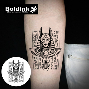 Tatuaggio Temporaneo Boldink Personalizzato Realistico dell'Antico Egizio Anubis, Impermeabile e Duraturo per 2 Settimane, Inchiostro Jagua - Product Image 3