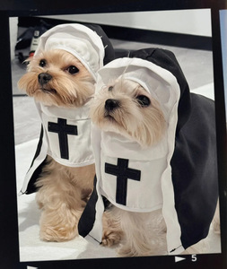 Disfraz <span class=keywords><strong>de</strong></span> <span class=keywords><strong>Monja</strong></span> para Mascotas <span class=keywords><strong>de</strong></span> Halloween, Color Negro y Blanco, Disfraz <span class=keywords><strong>de</strong></span> Cosplay para Perros y Gatos Pequeños y Medianos, Accesorios Divertidos para Fotos - Product Image 5