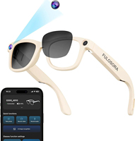 Lunettes audio intelligentes Fulosora avec écouteurs sans fil, double batterie, traducteur vocal et lecture de musique pour lunettes connectées