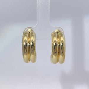 Pendientes de Aro de Latón Chapados en Oro de Doble Capa, Geométricos, Minimalistas, Clásicos y Vintage de Tianyu Gems, Unisex - Product Image 3
