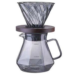 Ensemble de filtres à café en verre Kafei Shi 400 ml 600 ml avec base en bois pour usage domestique - Product Image 5