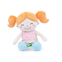 Happy Face Girl Weiche Puppe mit grün karierten Shorts und Zöpfen für die Expression Doll Collections