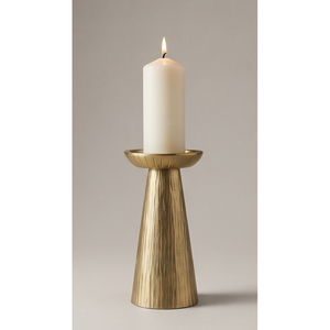 Candle <b>Holder</b> <b>Gold</b> Finished Decorative Metal <b>Candlestick</b> Stand Elegant Table Centerpiece for Home Wedding Event Dining Decor - Product Image 1