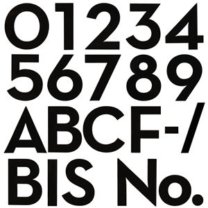 Plaques de porte d'appartement autocollantes modernes en acrylique noir résistant à l'eau de 75 mm (3 pouces) pour extérieur - Product Image 1