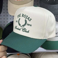 Gorras de Béisbol de 5 Paneles Hiblan de Dos Tonos con Logotipo Personalizado OEM ODM, Bordado 3D, Estructura, 100% Algodón, Hebilla Metálica, Gorras Deportivas